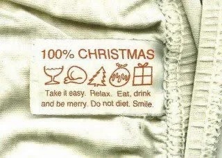 A holiday-themed novelty clothing label