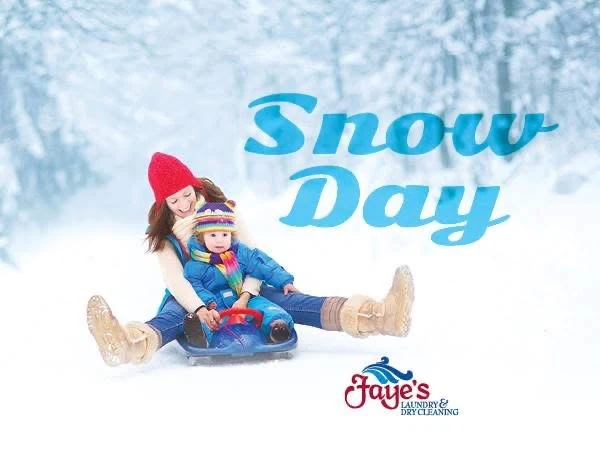 Faye's Snow Day graphic with the Faye's logo